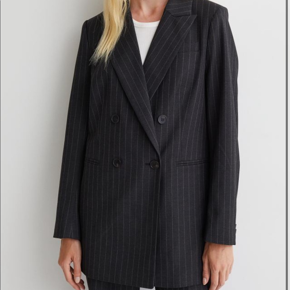 Double-breasted Jacket. Dark gray